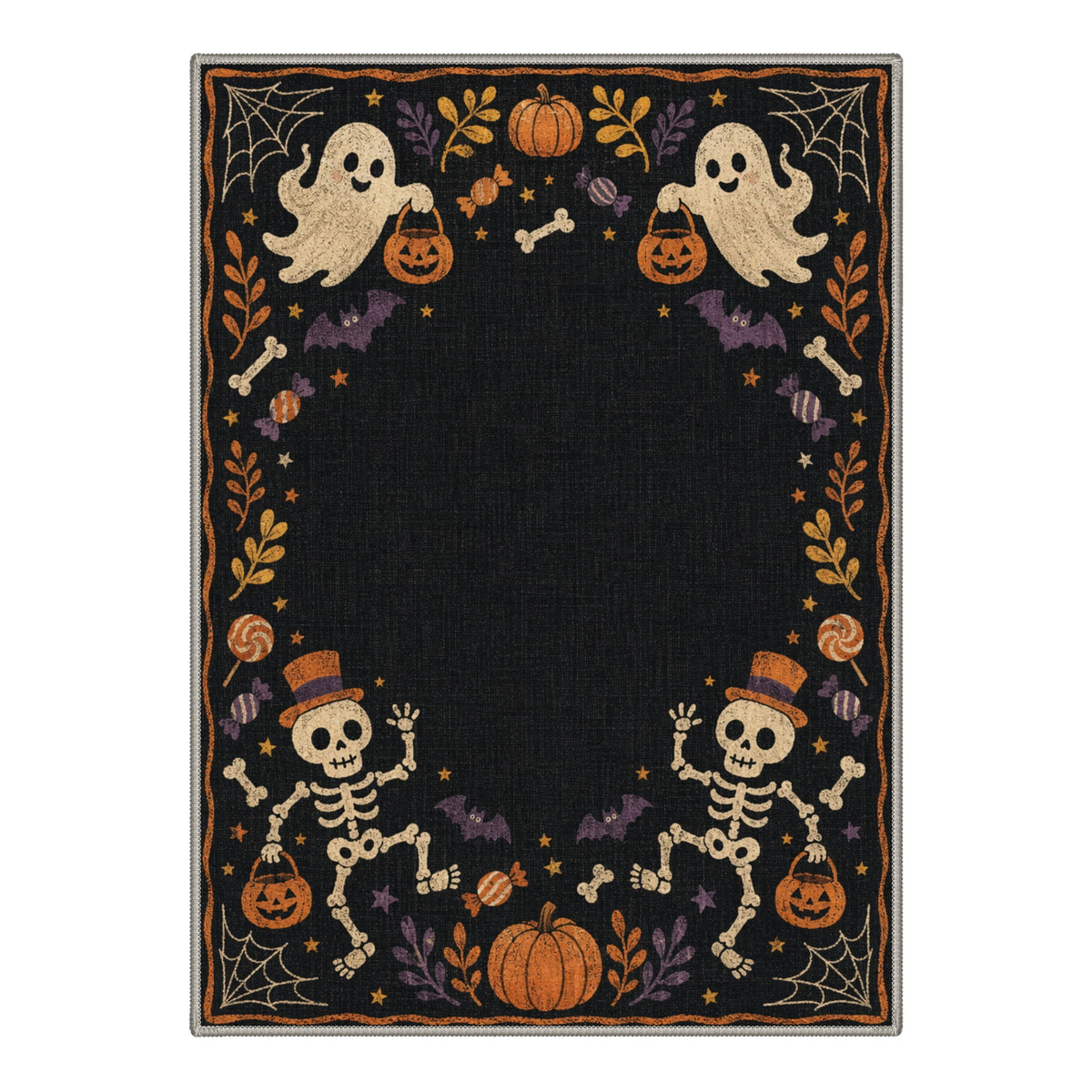 GENIMO 2'x3' Halloween Doormat, Washable Non Slip Soft Vintage Witch Outdoor Door Mat for Front Door Covered Porch Patio Entryway, Burnt Amber