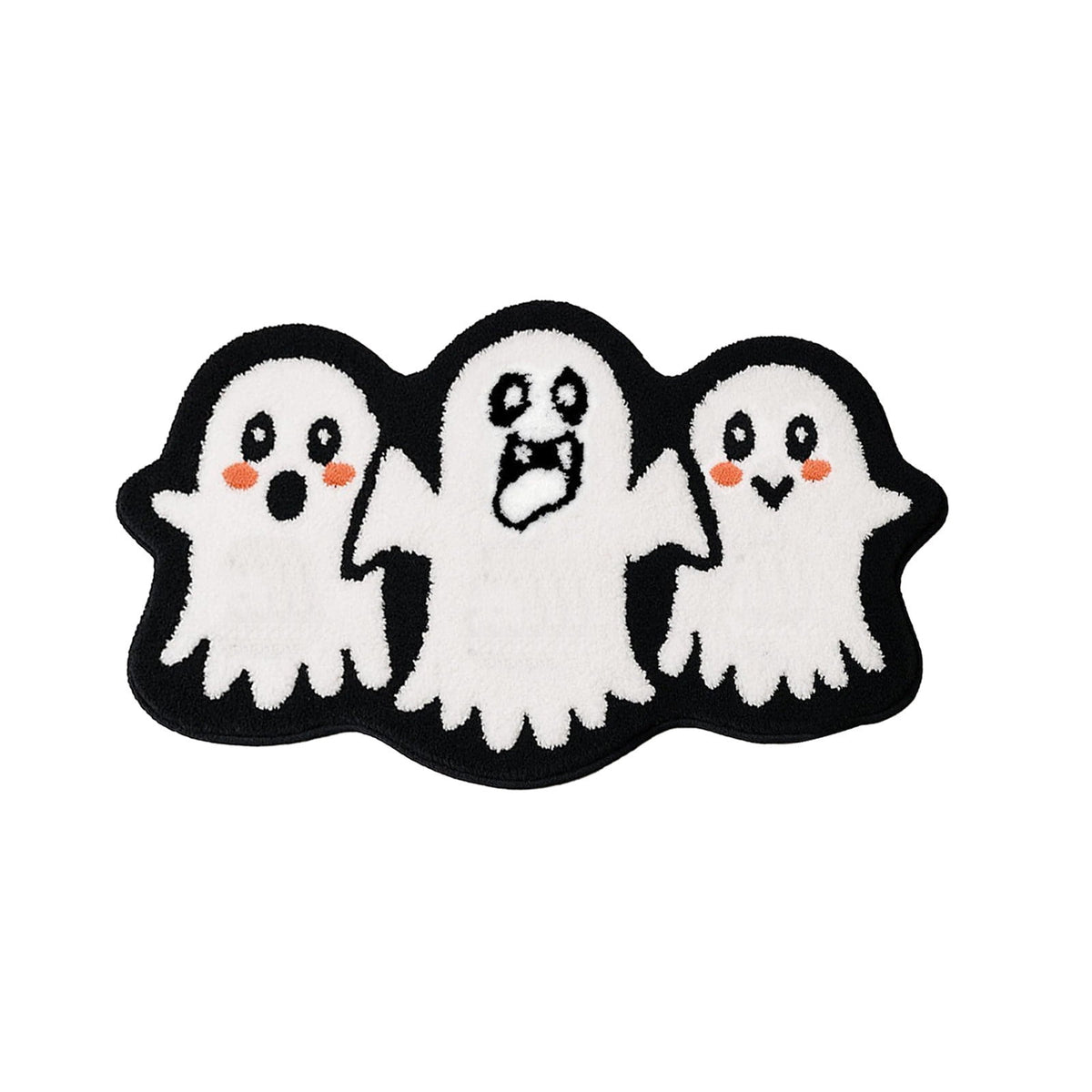BingTong Cartoon Ghost Themed Fall Welcome Mat,Variety Spooky Adorable Ghost Shape Entryway Rug,Weather Resistant Low Profile Door Mat for Home Apartment Cafe Halloween Decoration Ghost F