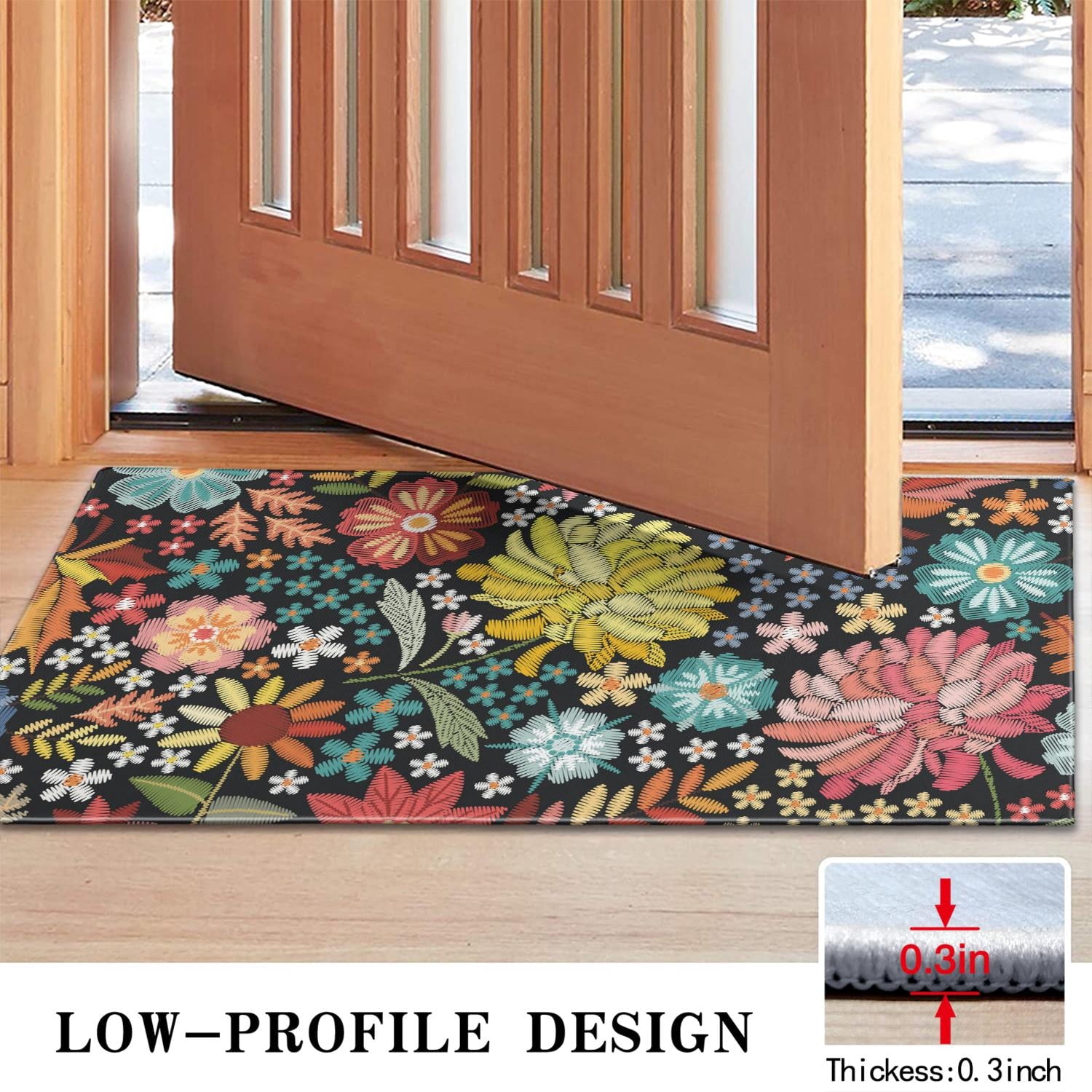 Brown Vintage Tribal Western Non Slip Washable Door Mat Funny Doormat Outdoor Inside Floor Rugs Crystal Velvet 30x17 Inches
