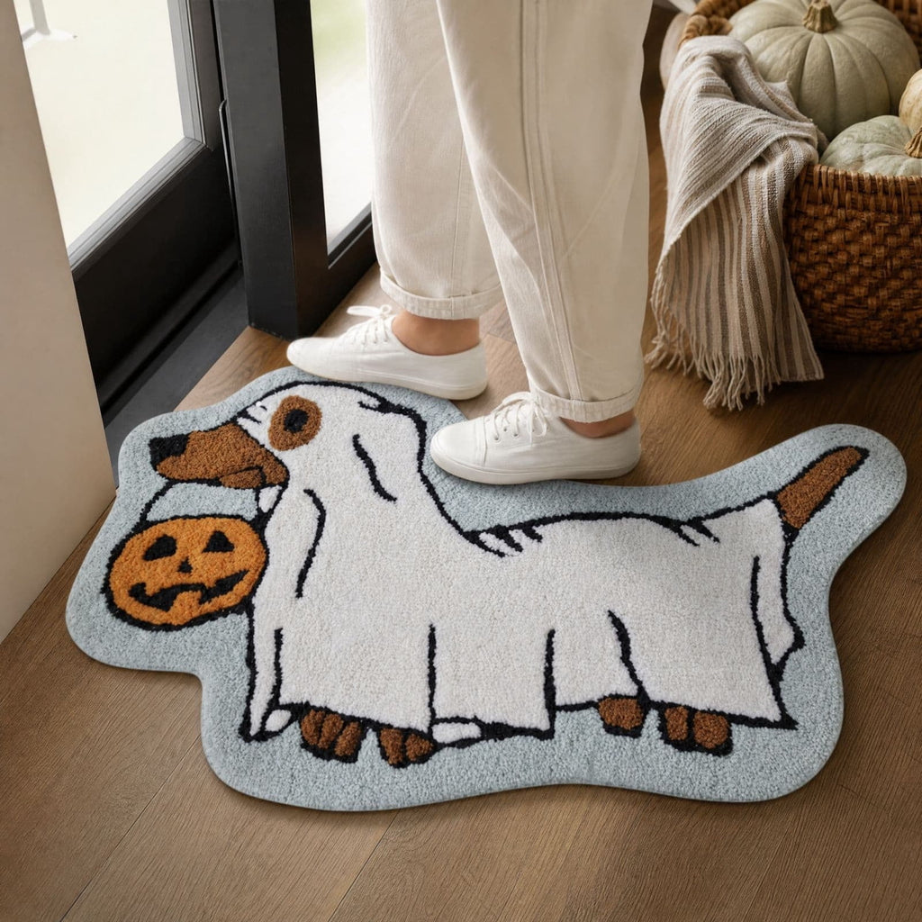 BZPIZ Halloween Cute Pumpkin Door Mat for Front Door, Doormat Outside Entrance, Halloween Decor for Porch and Entryway, Indoor & Outdoor Use Orange