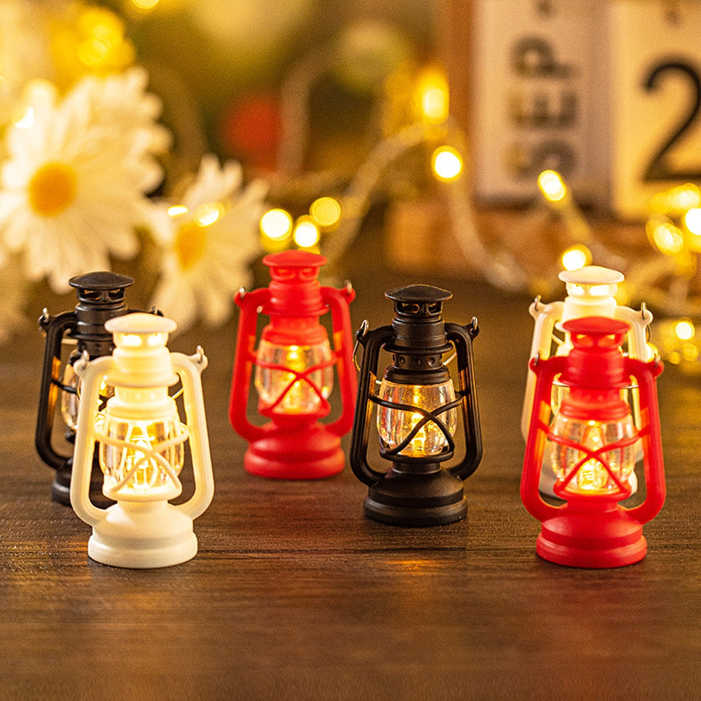 Djiypn Mini Lanterns 2Pack LED Small Lanterns Decorative Indoor Outdoor Hanging Lantern Decorative Candle Light Farmhouse Decor for Weddings Western Camping Party Halloween Christmas Decorations