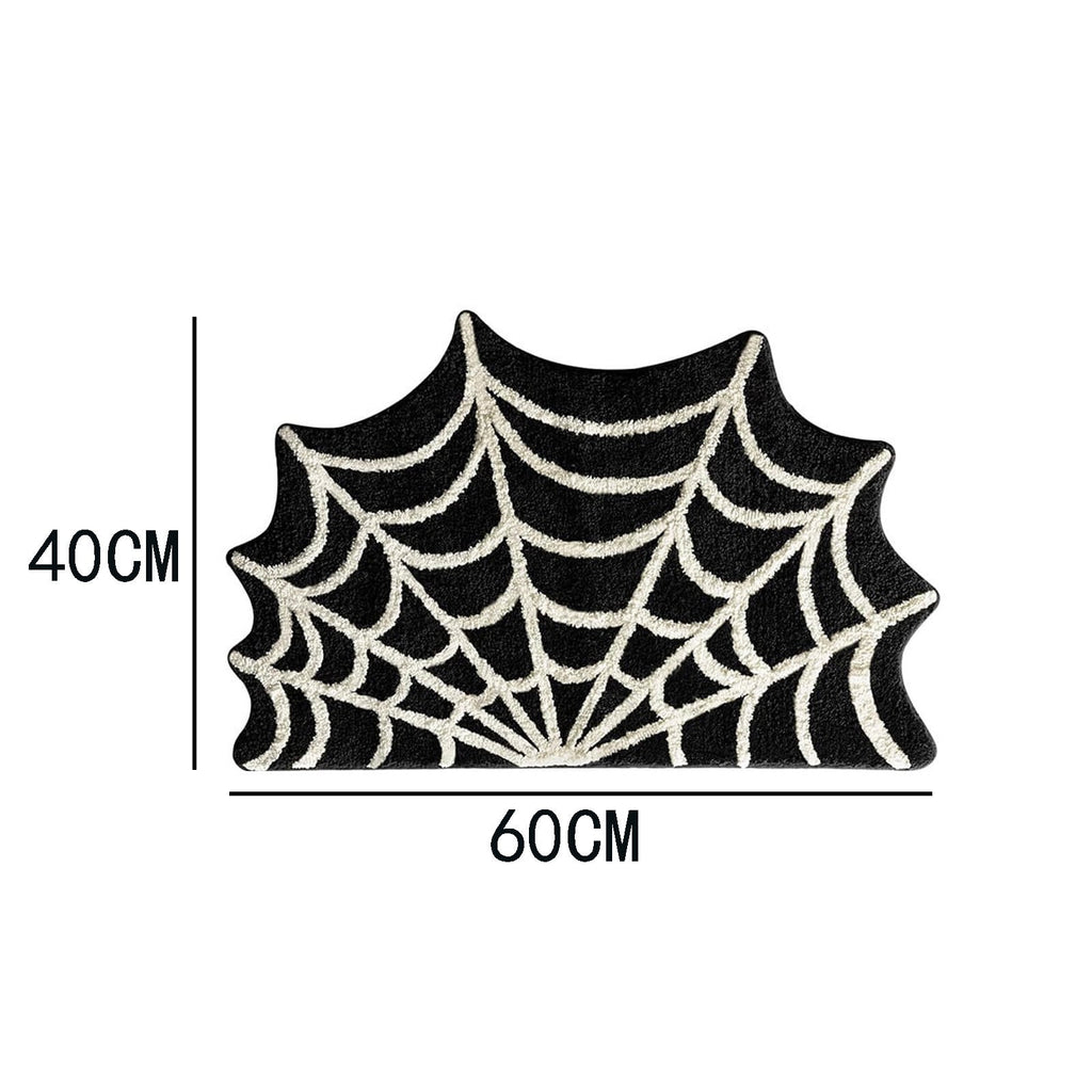 Spider Web Spooky Gothic Cute Fun Halloween Floor Mat Halloween Doormat, Spider Web Bath Mat Fall Thanksgiving Rugs for Indoor Outdoor Entrance Home Bathroom Living Room Decor