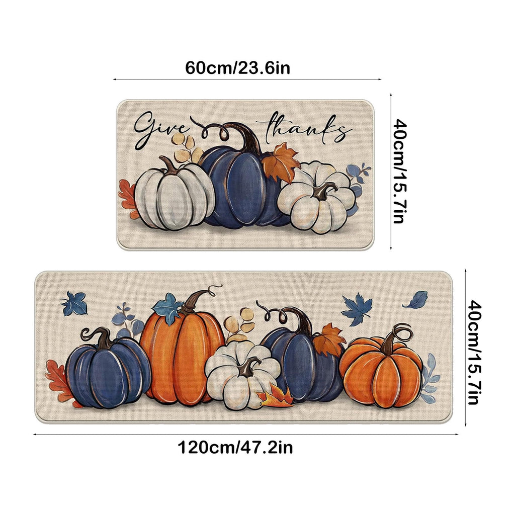 Stijggn Halloween Kitchen Mats for Floor Halloween Rugs Halloween Thanksgiving Decorations Doormat, Welcome Mats for Front Door,Spooky Outdoor Mats for Home Decor Holiday Decorative