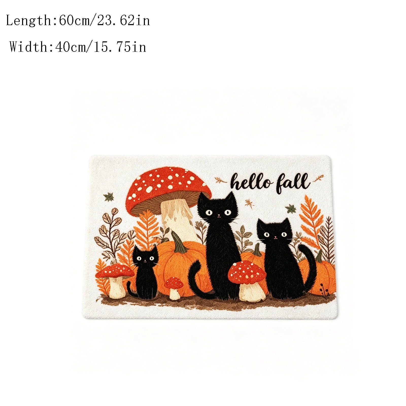 OutmaxHome Halloween Theme Cute Ghost Print Doormat, 15.8x23.6 Inch Non-Slip Absorbent Mat, Easy to Clean, for Front Door, Porch, Farmhouse