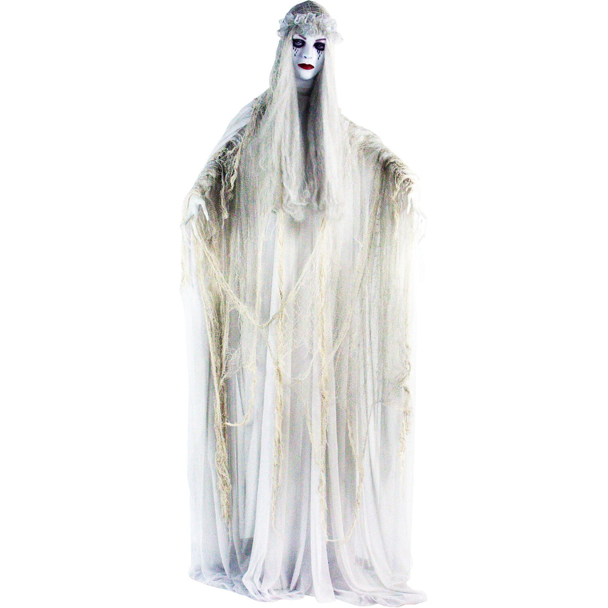 Haunted Hill Farm 6.5 Ft Life-Size Animatronic Bride Indoor/Outdoor Halloween Decoration, Multicolor, HHLADY-2FLSA