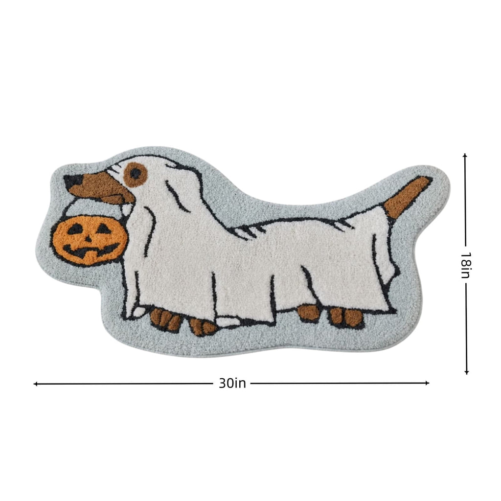 Clearance Halloween Multicolor Scallop Boo Outdoor Coir Doormat, 48" x 30" Large Halloween Bath Rug, Halloween Decoration Outdoor Indoor, Gift for Women Men