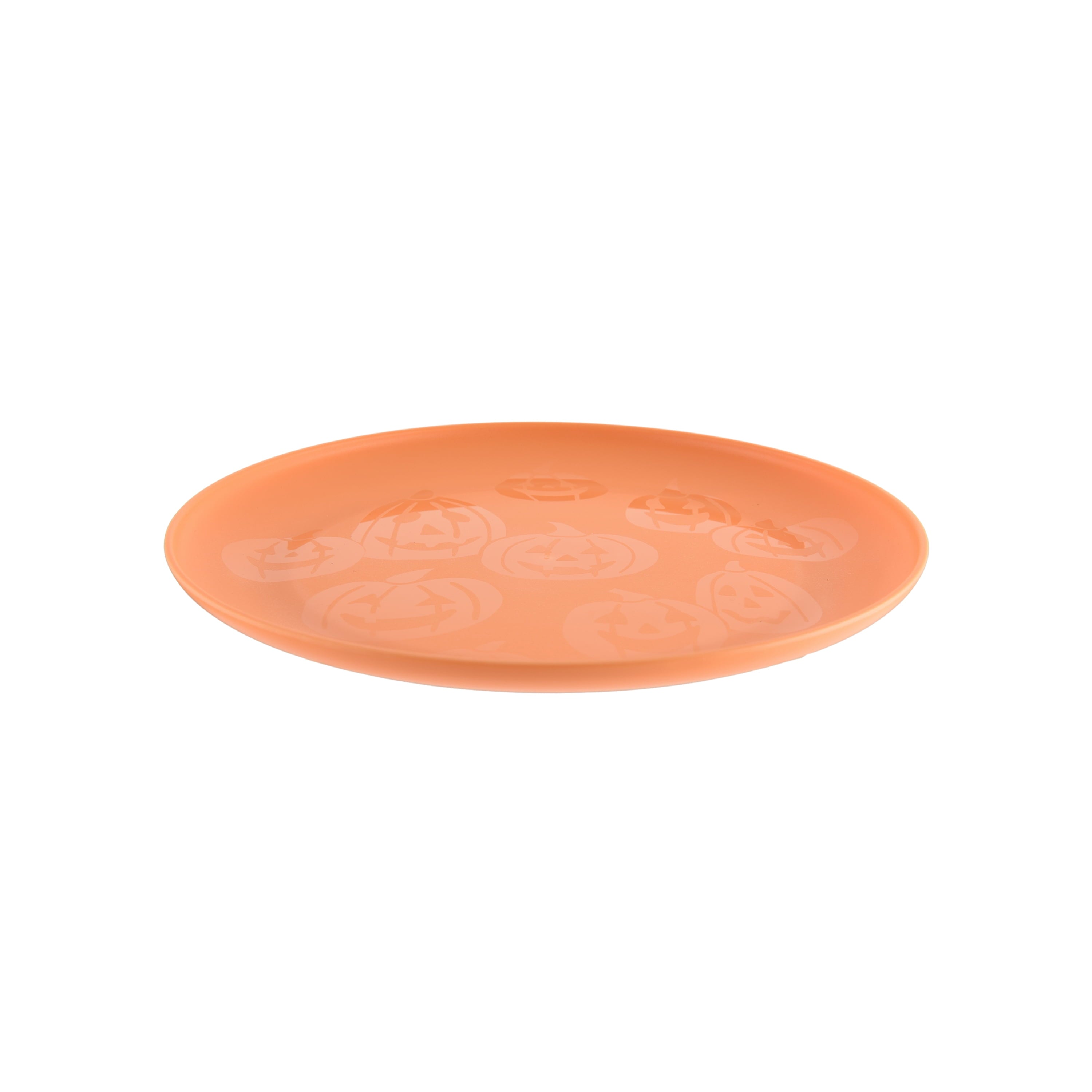 Mainstays 10.5 in Round Plastic Halloween Bats Dinner Plate, Black