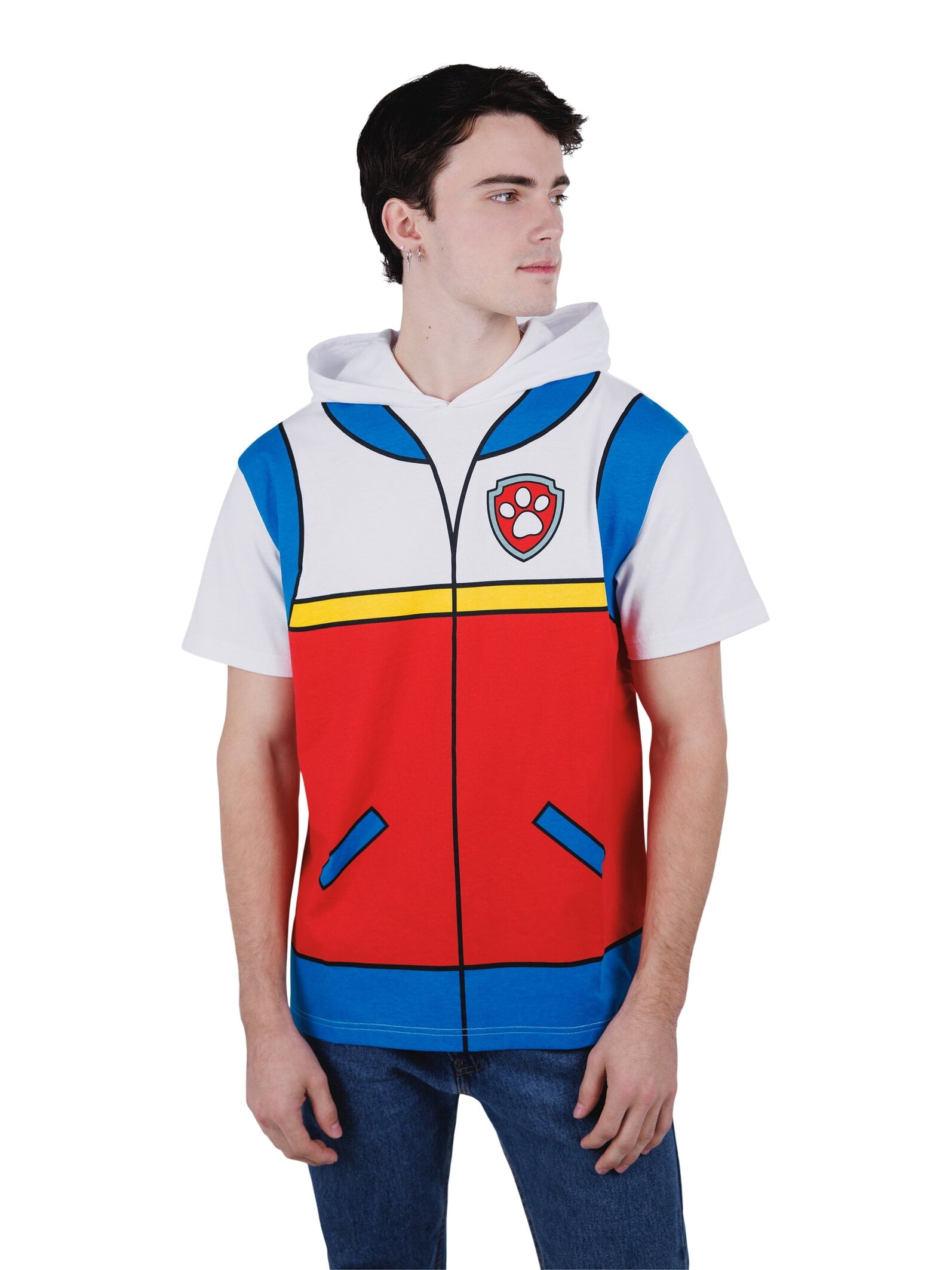 Paw Patrol Little Boys' Cosplay Hooded T-Shirt Chase Royal Blue