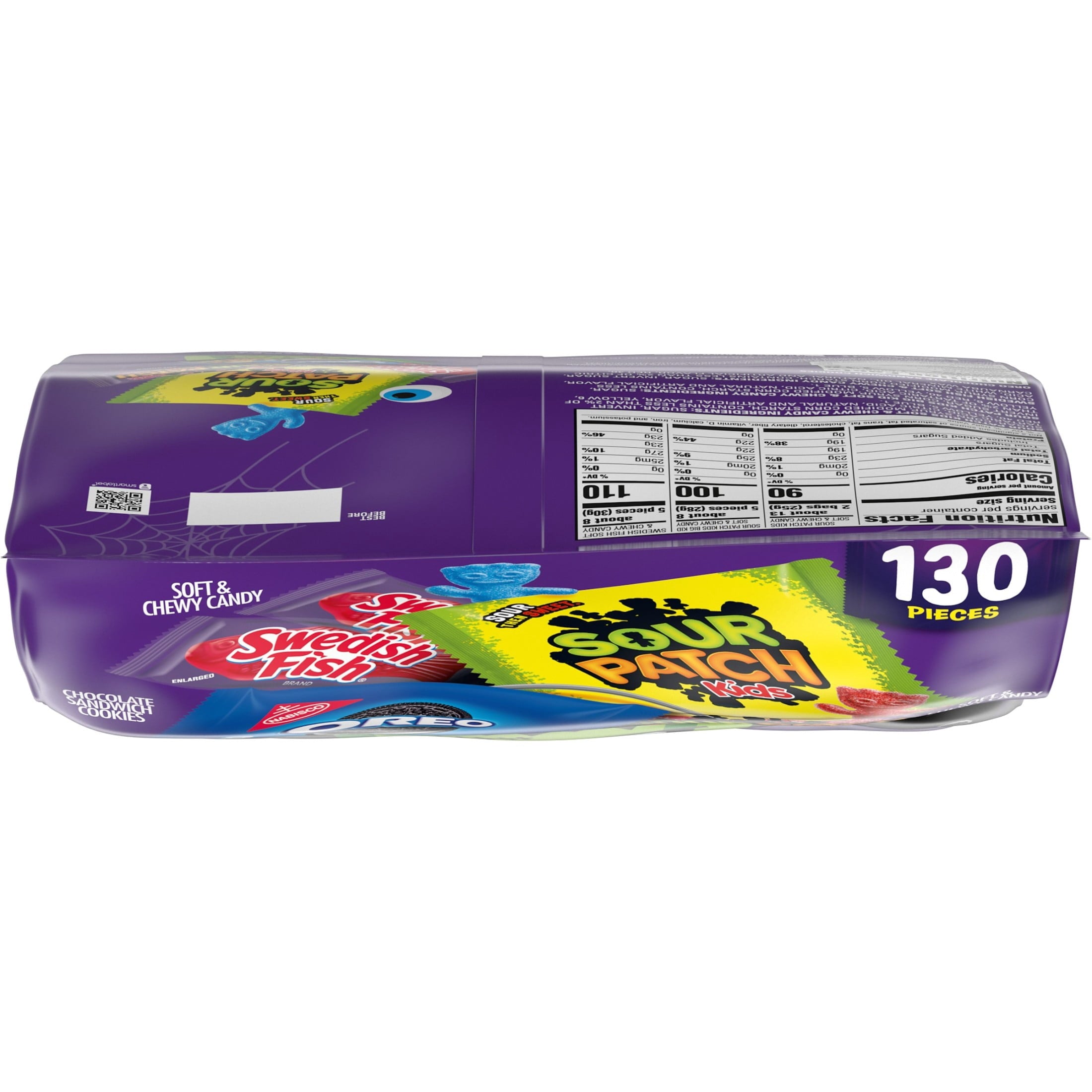 SOUR PATCH KIDS, SWEDISH FISH, and OREO Cookie & Candy Variety Pack, 130 Bags, Bulk Candy