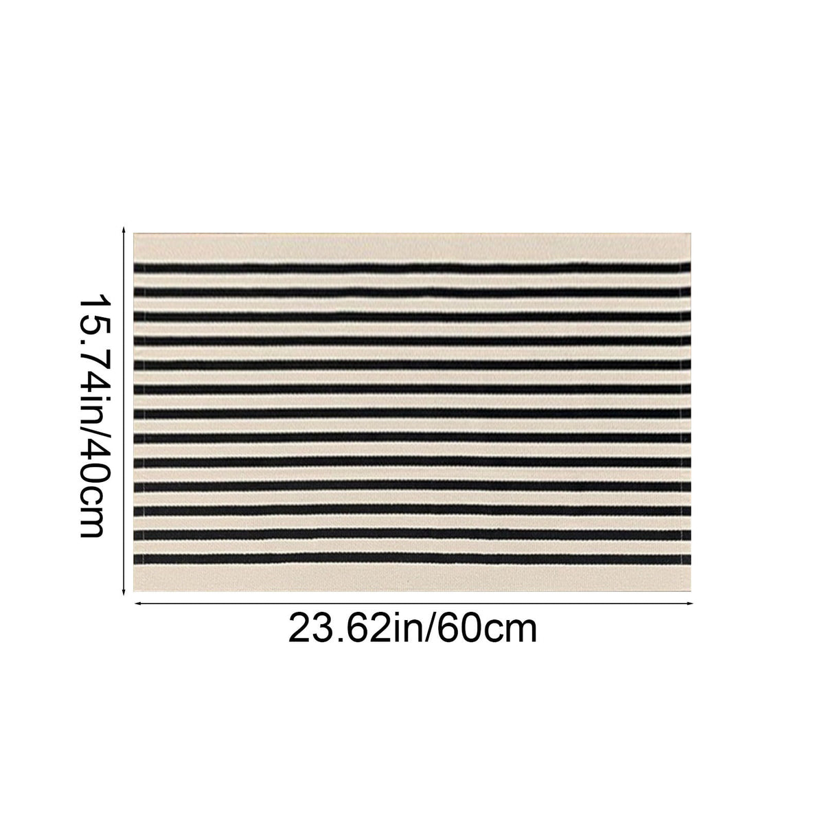 Fall Front Door Mat 15"x24", Black and Khaki Striped Layered Door Mat Outdoor, Washable Farmhouse Front Porch Rug Halloween Thanksgiving Decorations, Cotton Hand Woven Entryway Rug