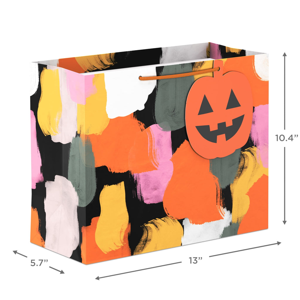 Hallmark Large Halloween Gift Bag with Gift Tag (Brushstrokes), 1 Count