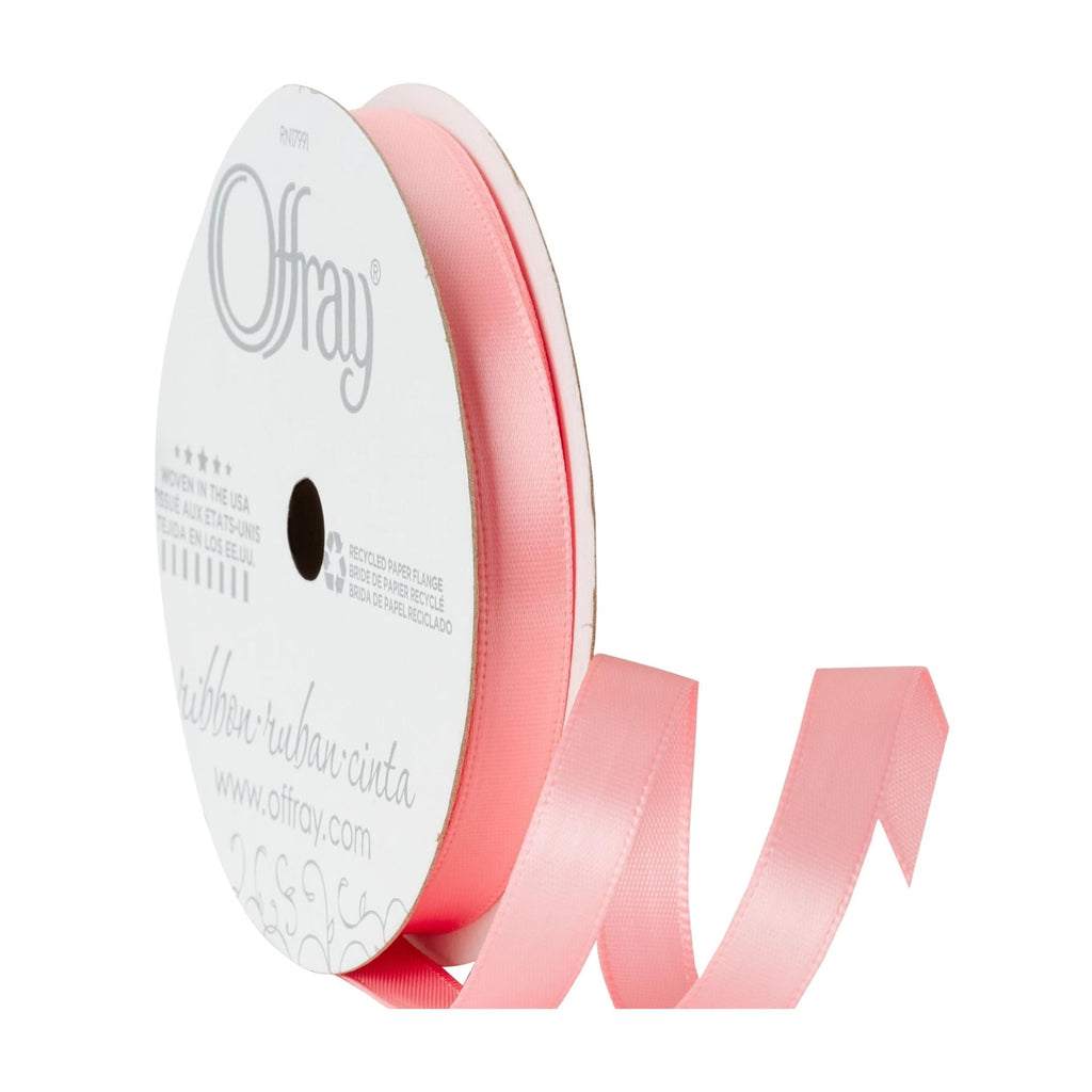 Offray Ribbon, Red Wine 3/8 inch Single Face Satin Polyester Ribbon, 18 feet