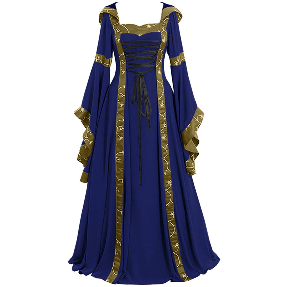 Halloween Costumes for Women 2022 Women's Medieval Dress Plus Size Irish Medieval Ball Gown Halloween Costume for Women Flare Sleeve Floor Length Dress