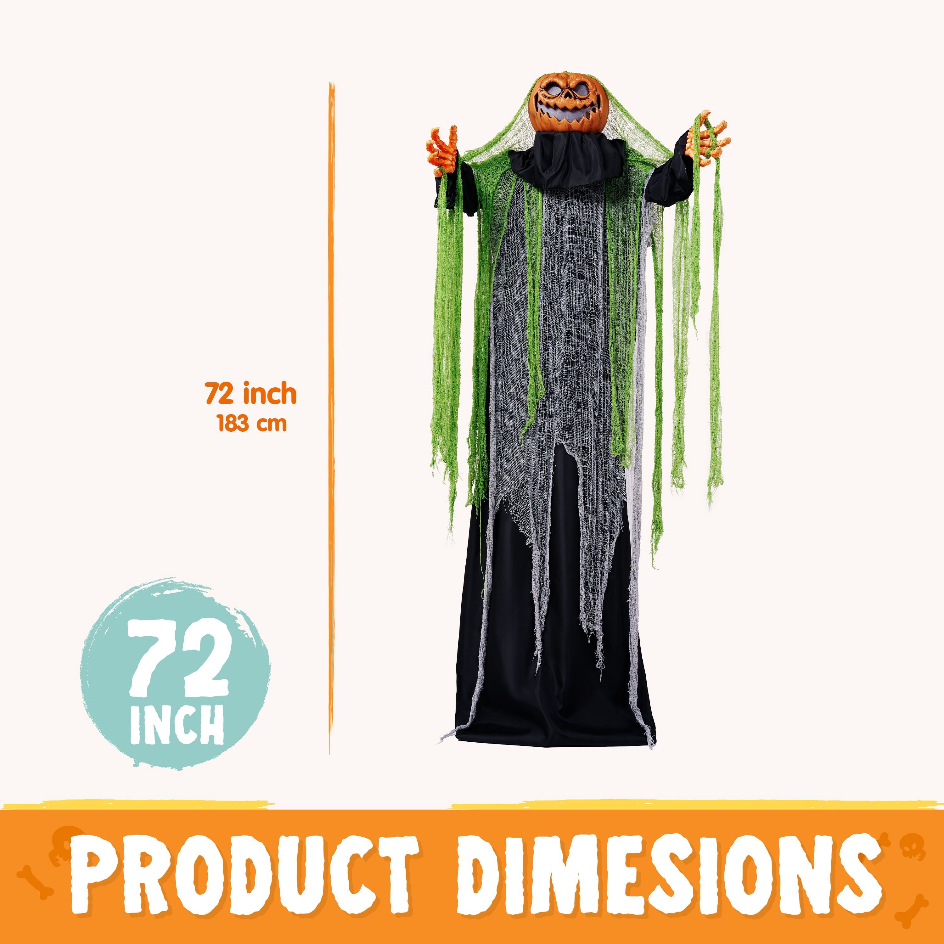 Joyfy 7.8 Ft(93.6 in) Halloween Grim Reaper Decorations Outdoor, Rotatable Flying Scream Scarecrow Skeleton Ghosts Decor for Graveyard Haunted House Props, Garden, Porch, Yard Lawn