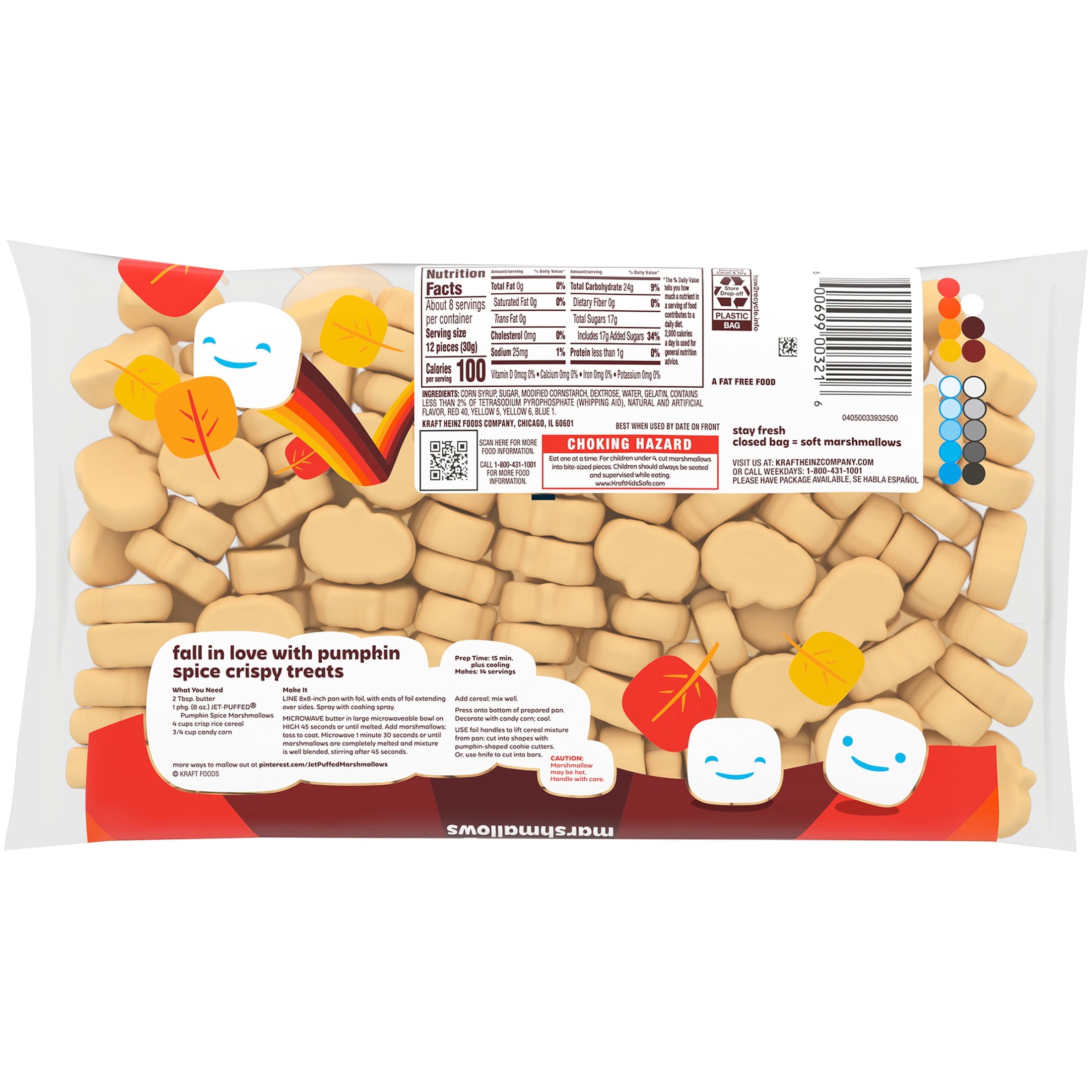 Jet-Puffed Pumpkin Spice Pumpkin-shaped Marshmallows, 8 oz. Bag