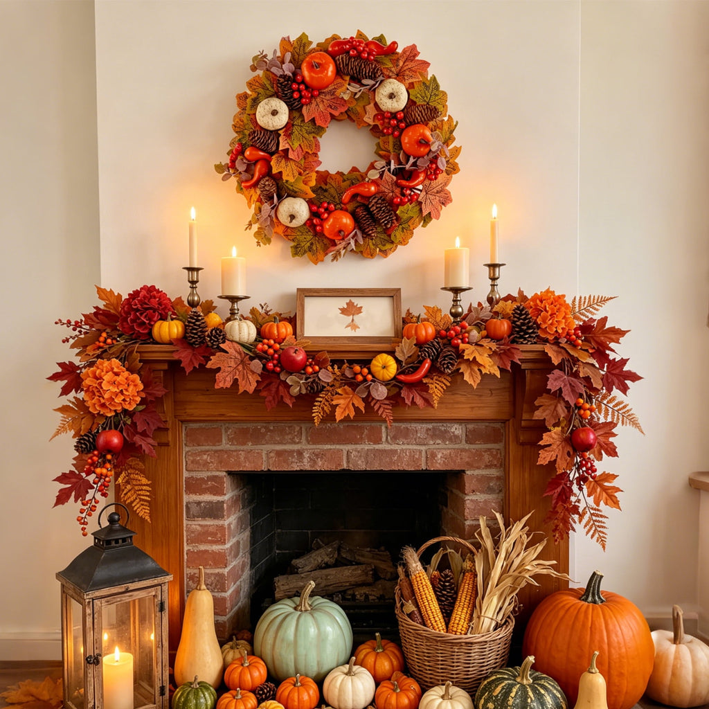 AGCAN 27 Inch Halloween Wreaths for Front Door, Unlit Halloween Wreaths with Witch Hat & Legs, Halloween Decorations for Home, Porch, Window, Indoor, Wall Decor