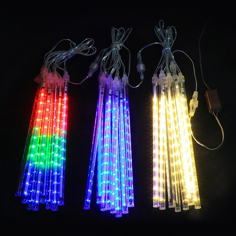 LED Outdoor String, Rain Lights, Meteor Lights,Meteor rain Lights 30cm 8 Tube Solar rain Lights with for Christmas Parties Wedding Christmas Tree