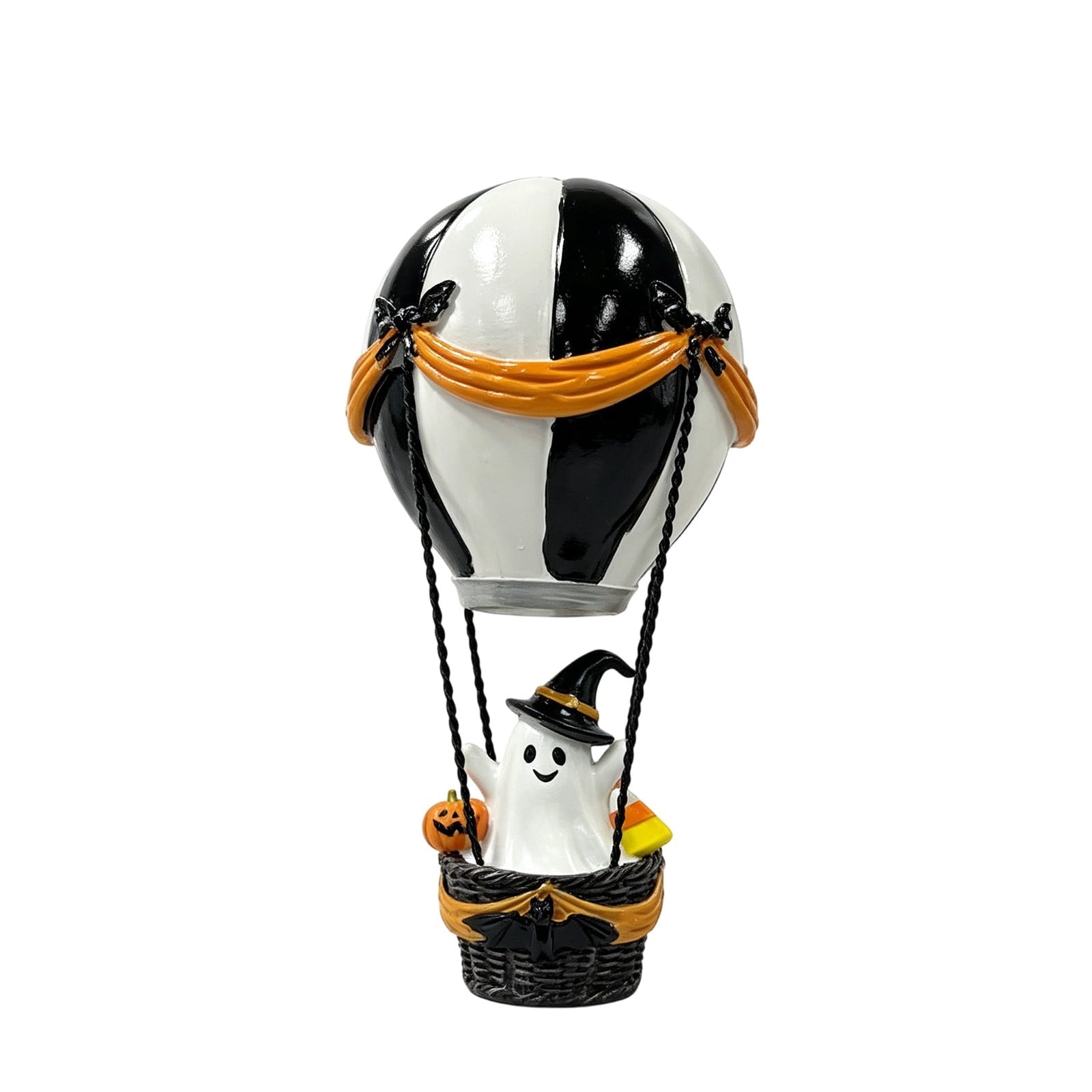 Halloween Ghost Dog Figurine, LED Light Statue, Yard Garden Decor, Treat Bucket Detail and Standing Sturdy Build for Front Porches, Garden Walkways and Tabletop Displays.