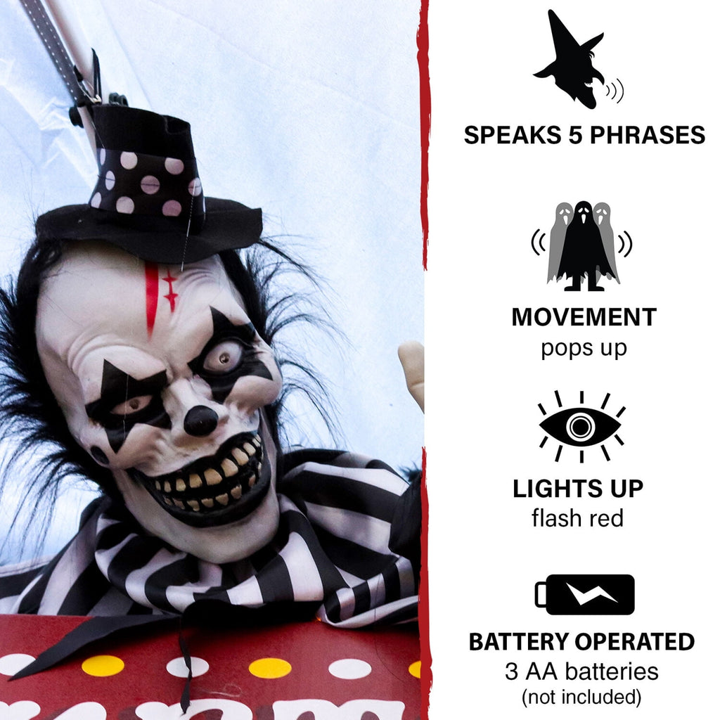 Haunted Hill Farm 1.8 ft Groundbreaker Clown-Vile, Halloween Decoration, Multi-Color, HHFJCLOWN-2LSA
