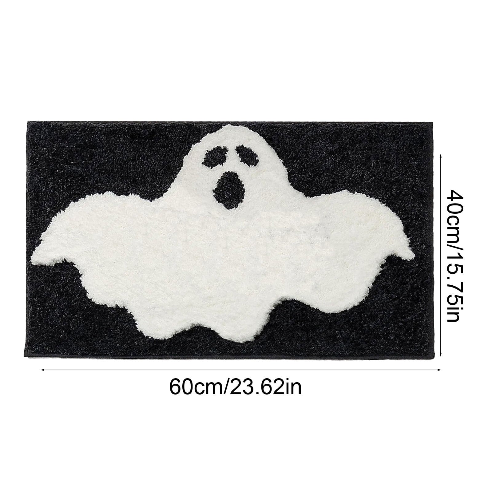 BingTong Cartoon Ghost Themed Fall Welcome Mat,Variety Spooky Adorable Ghost Shape Entryway Rug,Weather Resistant Low Profile Door Mat for Home Apartment Cafe Halloween Decoration Ghost F