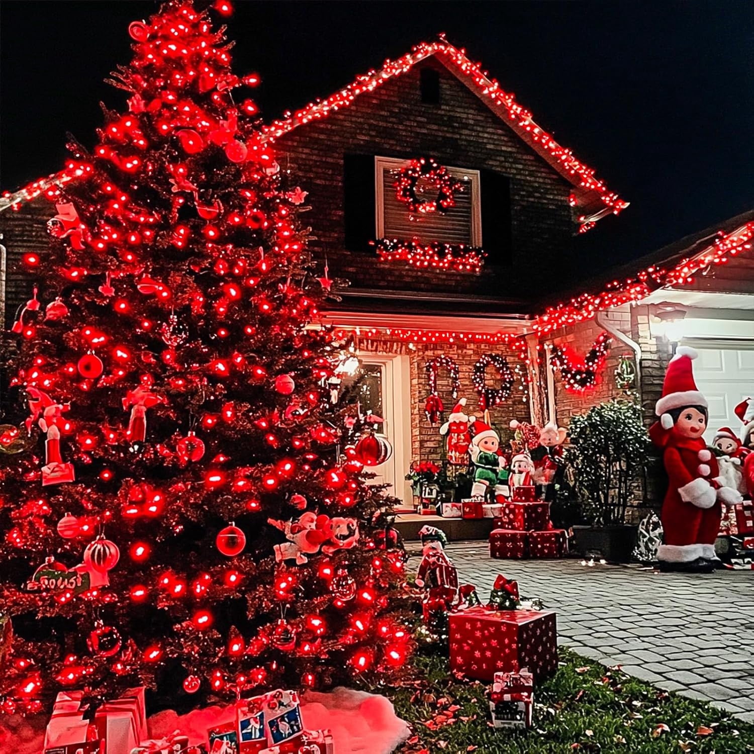 JMEXSUSS 200 LED Christmas Lights Indoor Outdoor, Connectable Warm White Christmas Tree Lights Clear Wire, 66 Ft Twinkle Fairy String Lights Plug in for Bedroom Wedding Christmas Tree Decorations