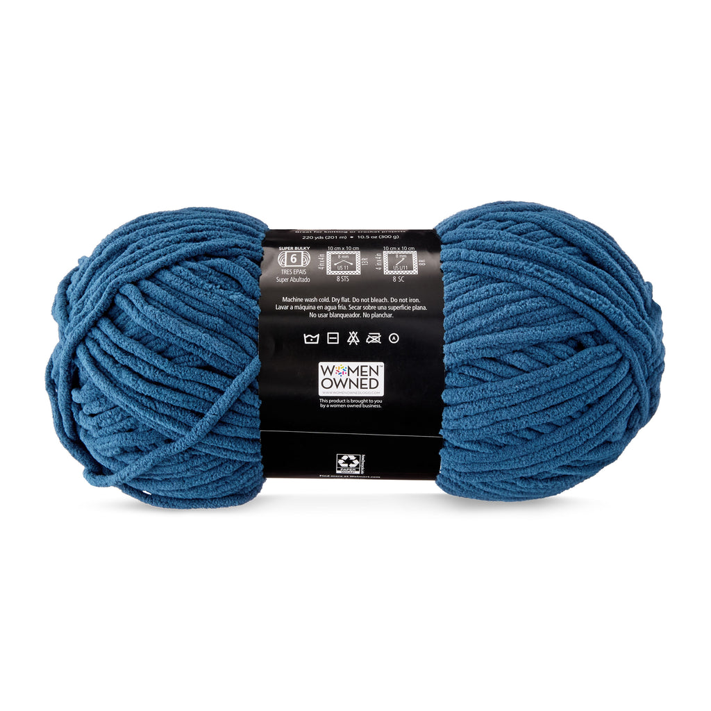 Mainstays Cozy Chenille Yarn, 220 yd, Arctic White, 100% Polyester, Bulky