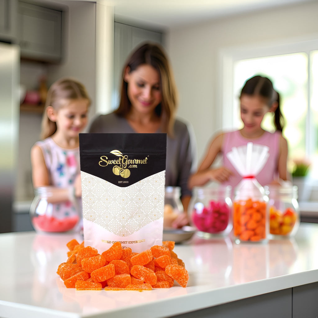SweetGourmet Orange Fruit Slices, Sugar Coated Jelly Candy, 1-Pound Bulk Bag, Naturally Flavored, Gluten-Free