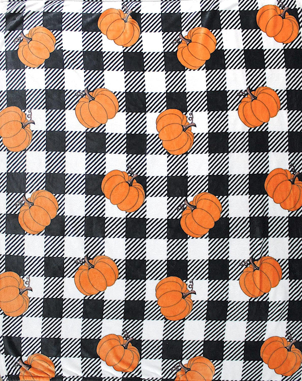 Serafina Home Halloween Throw Blanket: Fuzzy Boo! Jack O'Lantern Spider Webs Skull and Black Cats Print on Velvet Fleece for Sofa Bed Couch Chair Dorm