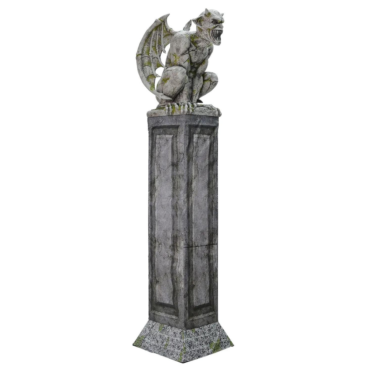 Seasonal Visions 8 ft Oversized Gargoyle Pillar Animated Prop - Gray