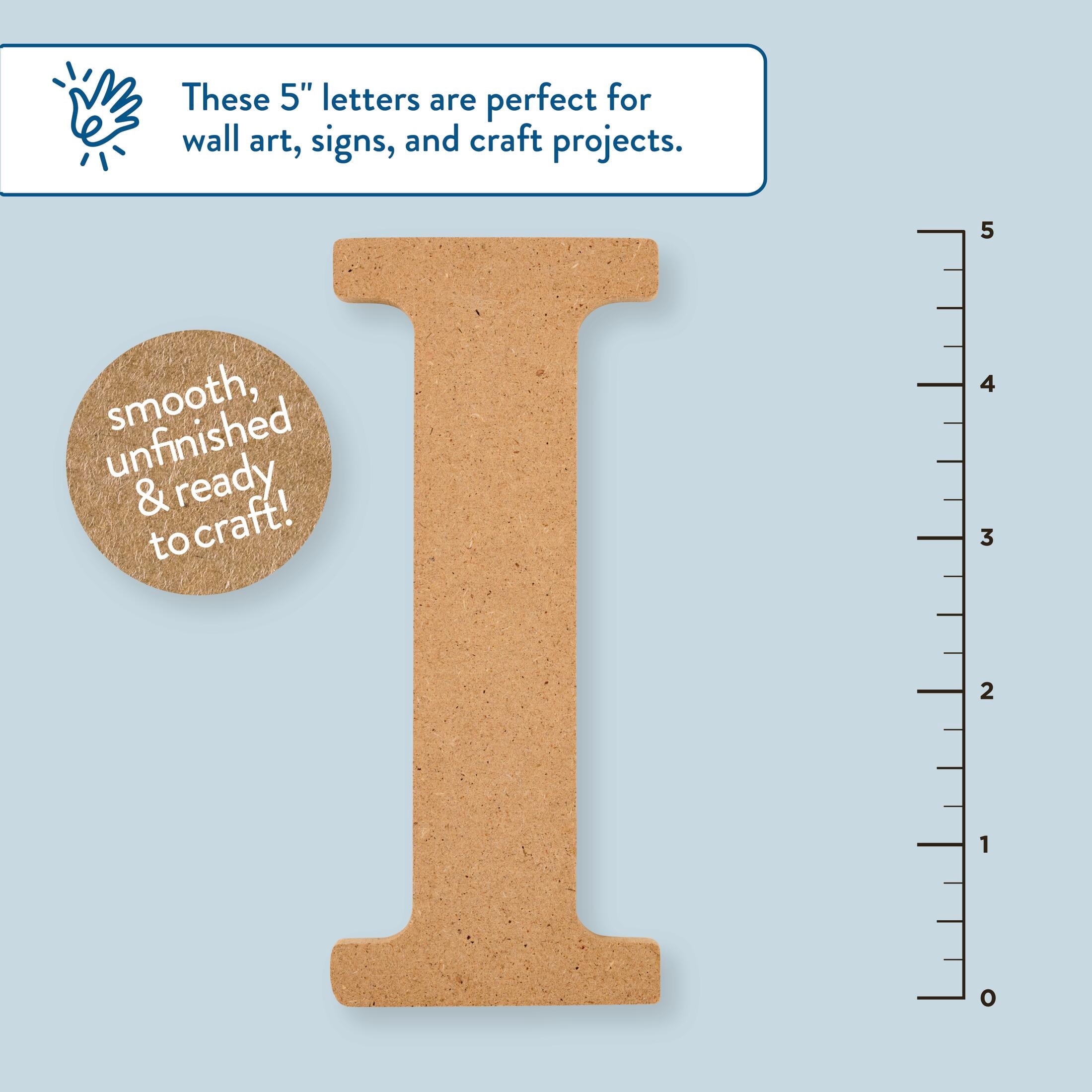 Plaid Unfinished Wood MDF 5" Letter for DIY Arts and Crafts, A