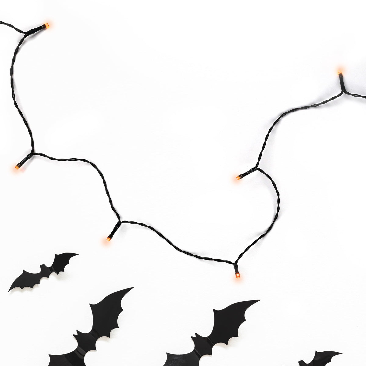 Northlight LED Wide Angle Halloween Lights - Orange - 10' Black Wire - 20ct