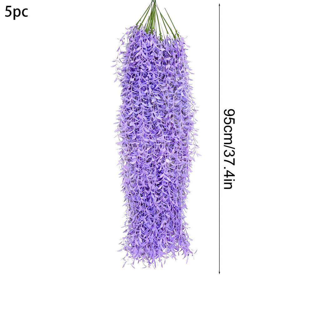 AZXY 5 Pack 37"Artificial Purple Wisteria Hanging Vines Halloween Decorations Indoor Outdoor,Halloween Party Decor,Yard Wall Porch Hanging Greenery Garland Halloween Decor Supplies for Holiday Layout