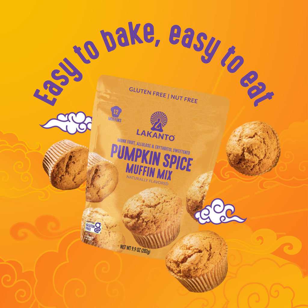 Lakanto Pumpkin Spice Muffin Mix - Sweetened with Monk Fruit and Allulose, Erythritol -8 Oz