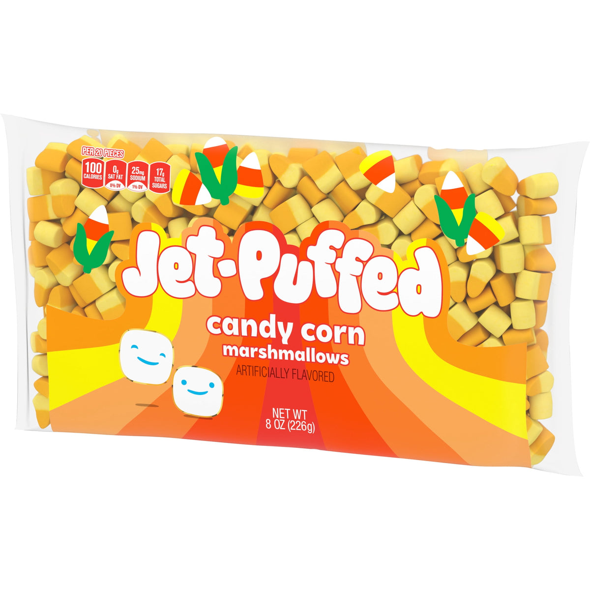 Jet-Puffed Candy Corn Shaped Halloween Fall Marshmallows, 8 oz Bag