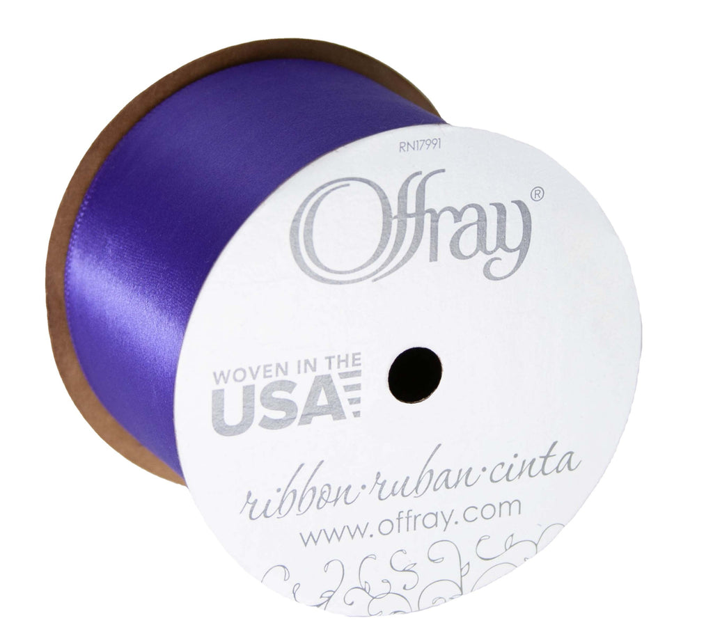 (2 pack) Offray Ribbon, Red 2 1/4 inch Single Face Satin Polyester Ribbon for Sewing, Crafts, and Gifting, 9 feet, 1 Each