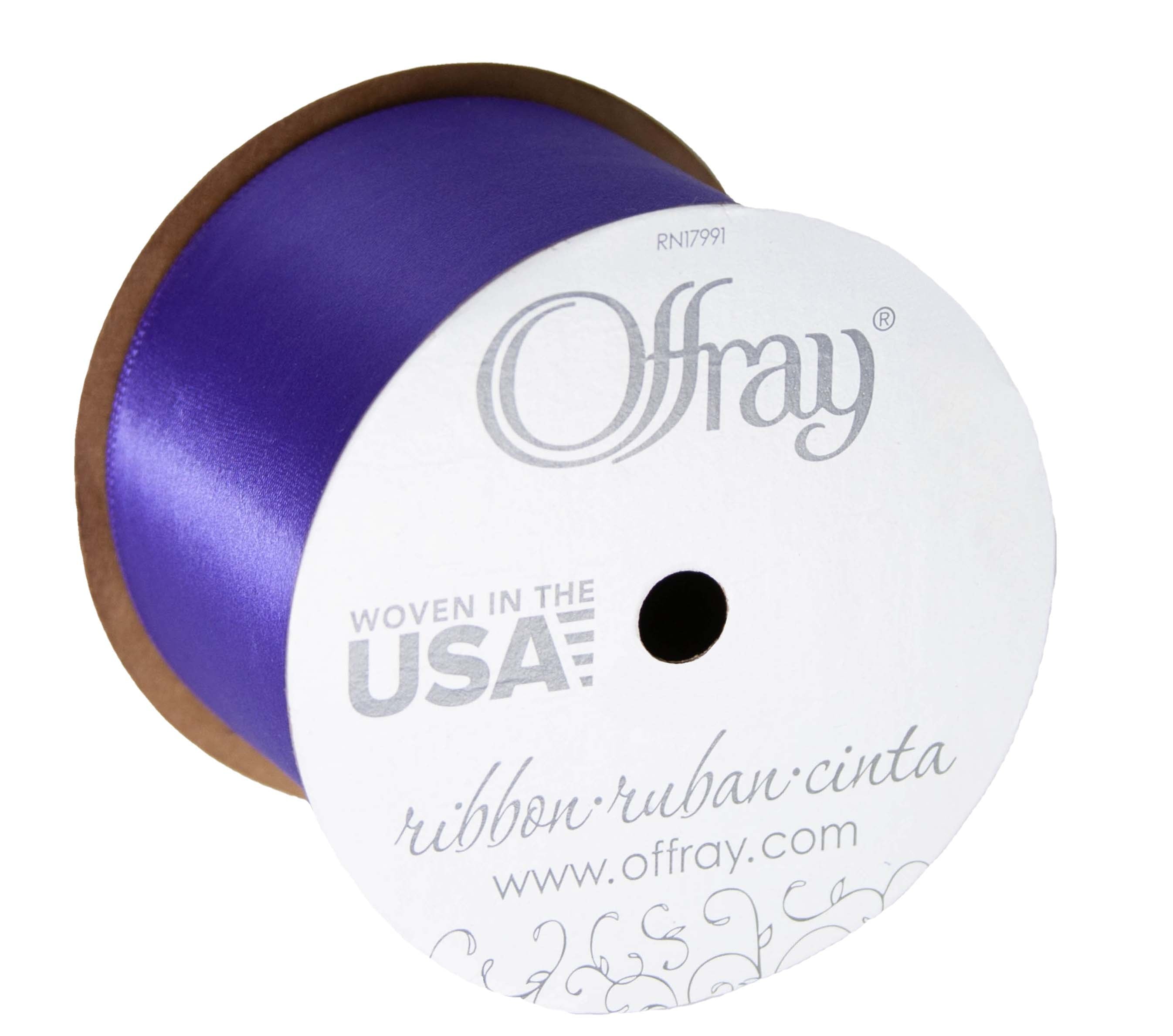 (2 pack) Offray Ribbon, Red 2 1/4 inch Single Face Satin Polyester Ribbon for Sewing, Crafts, and Gifting, 9 feet, 1 Each