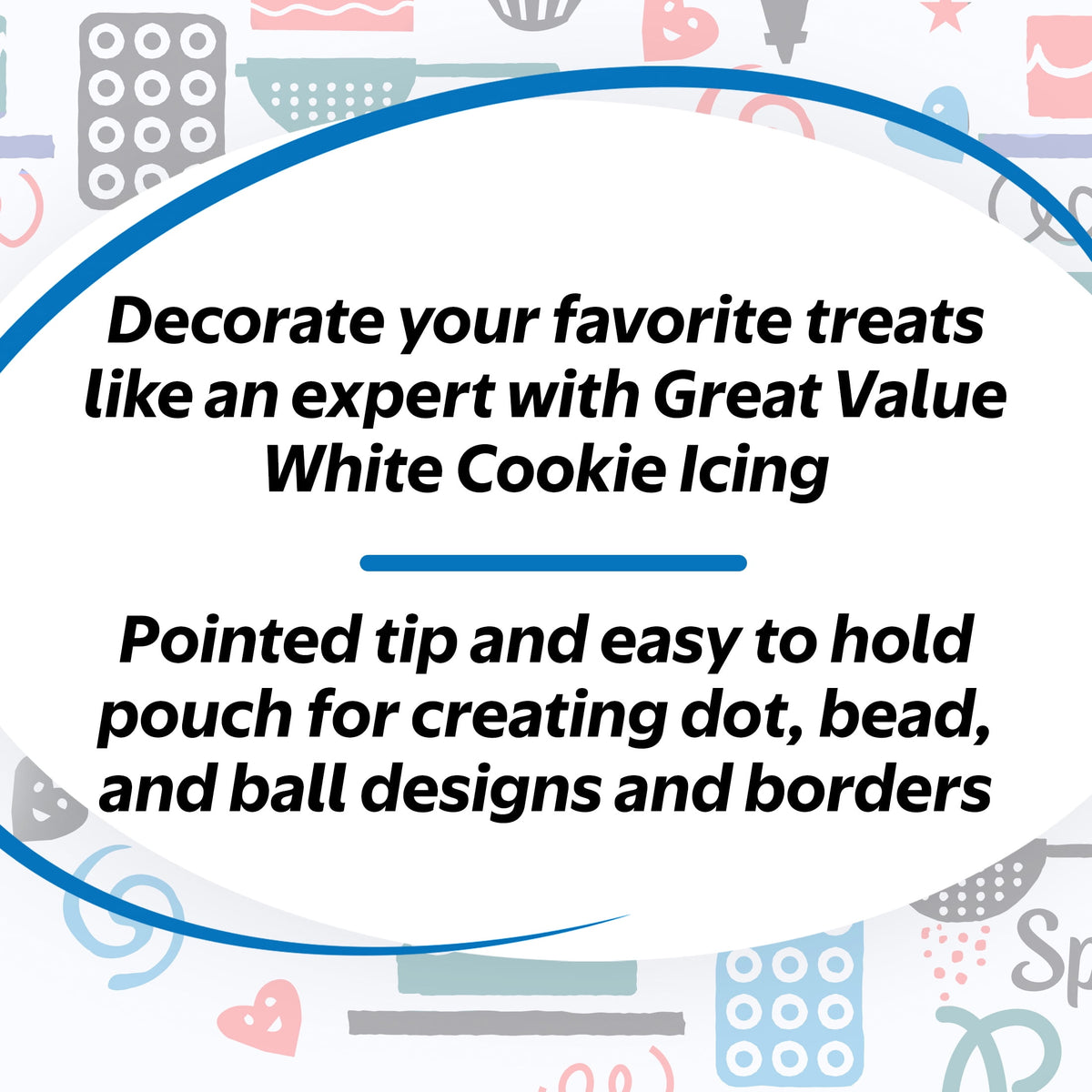 Great Value Vanilla Cookie Icing, White, 7 oz