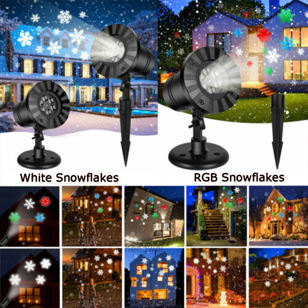 Party and Festival LED Projector Lights, Halloween Snowflake Projector with 12 Themes, Waterproof RGB Holiday Decorations Projector for Christmas Xmas Halloween Birthday Party