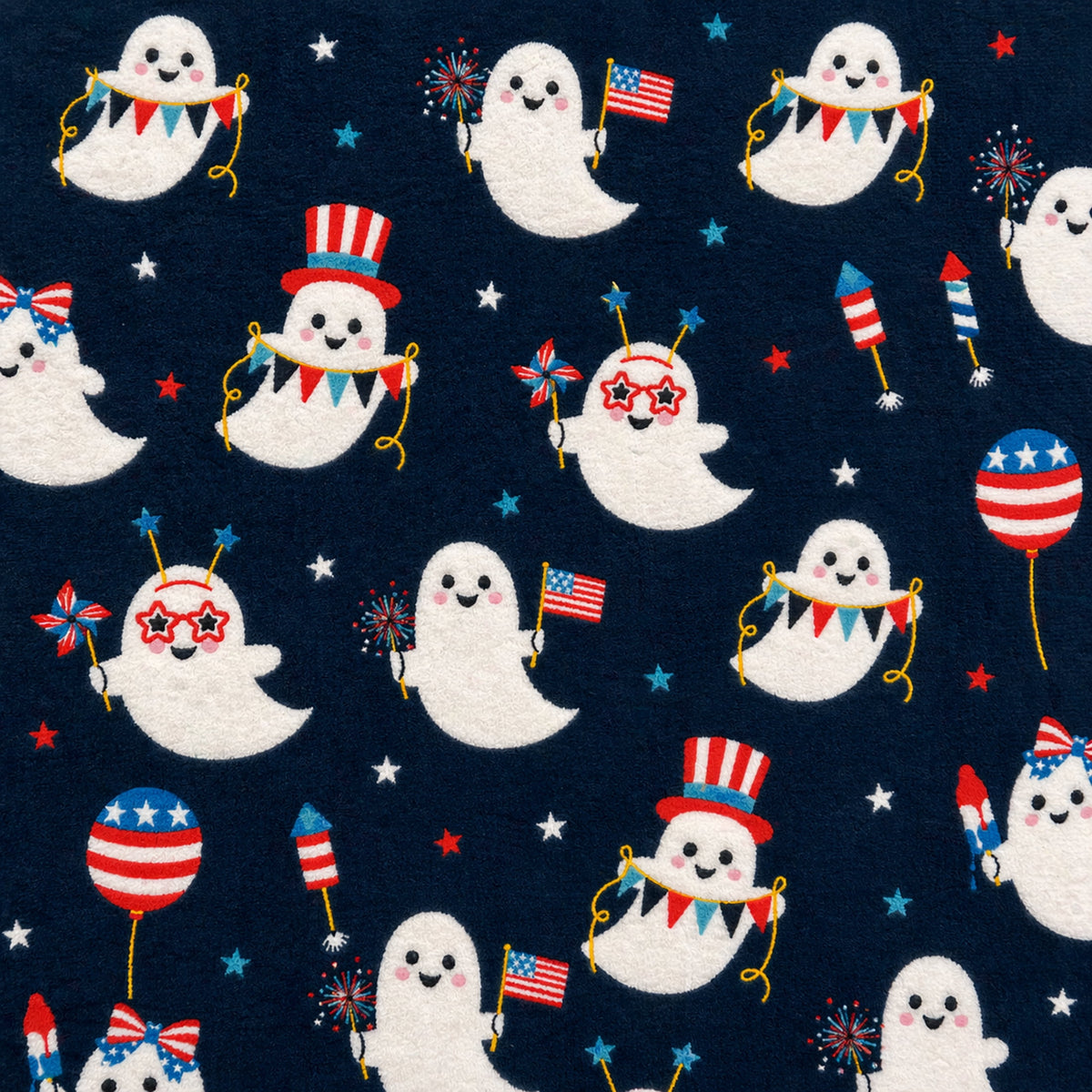 Summerween 18"x18" Plush Decorative Pillow, Vacation Ghosts