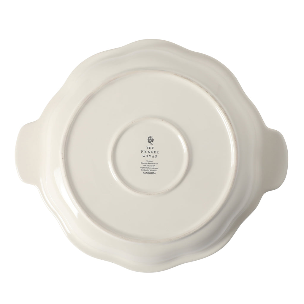 The Pioneer Woman Pumpkin Stoneware 10" Pie Dish with Lid, Linen