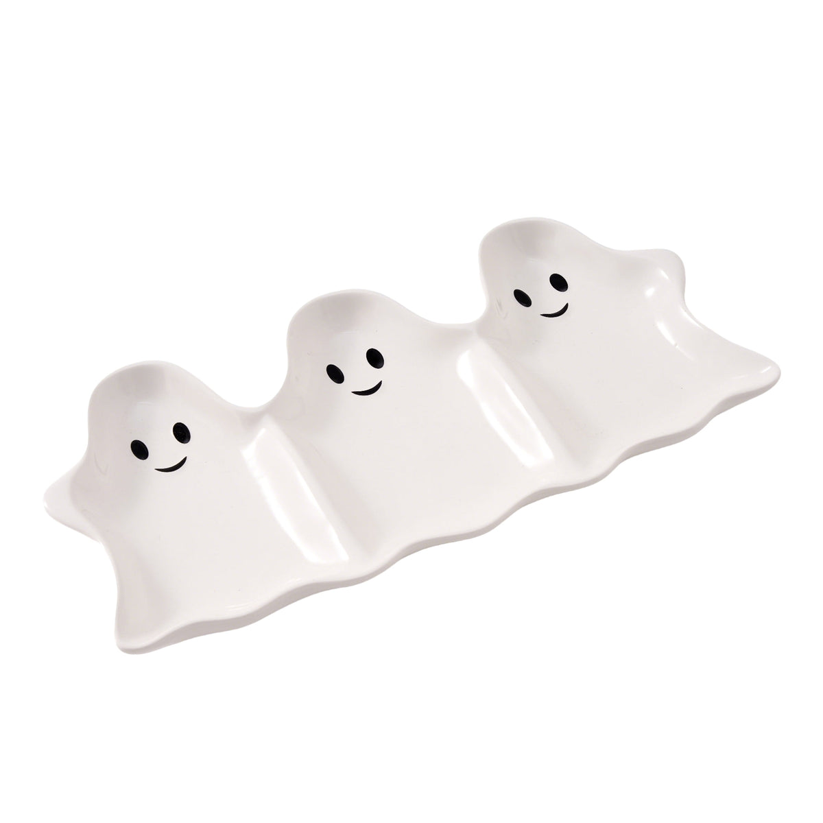Way To Celebrate Halloween Three-Ghost Ceramic Serving Tray