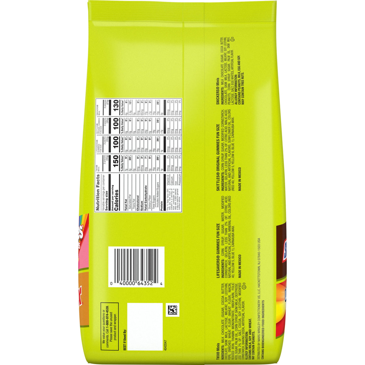 Snickers, Skittles Gummies, Twix & Life Savers Gummies Halloween Candy - 70 Ct Bulk Bag