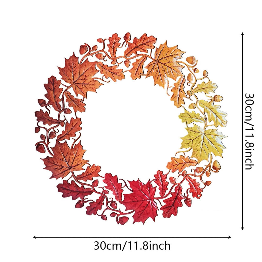HOARBOEG Autumn Harvest Sunflower Wreath, Artificial Pumpkin Maple Leaf Fall Wreath for Front Door, 21.65 in Thanksgiving Wall Hanging Decor, Outdoor Indoor Harvest Decor