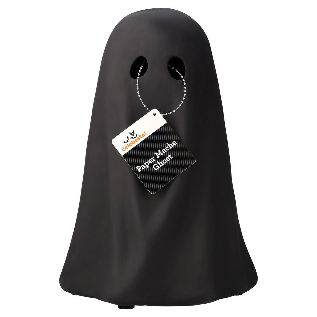 Paper Mache Ghost Decoration, Black, 11", Halloween by Way To Celebrate