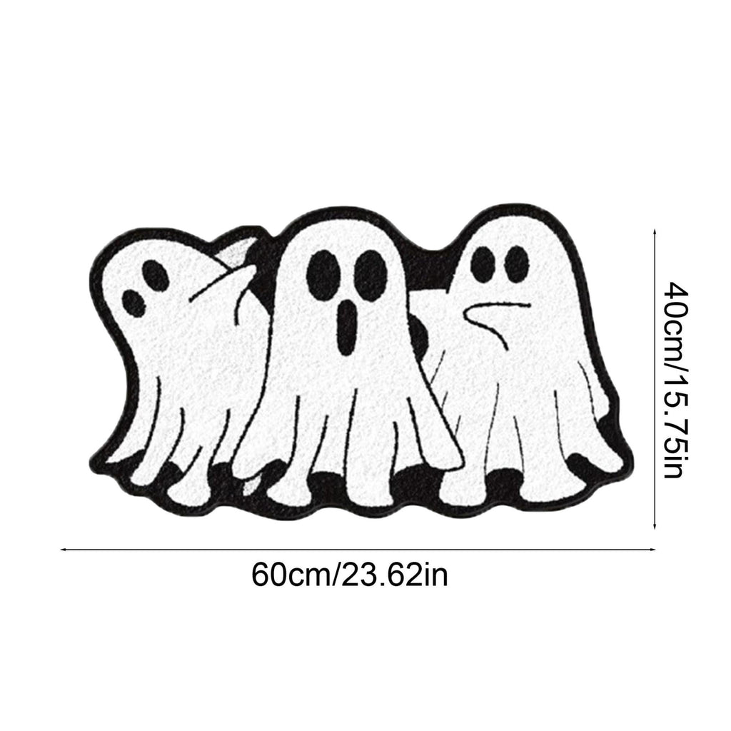 Halloween Wreath Shaped Rugs, Soft Indoor Mat for Entryway, Kitchen, Halloween Party, Pumpkin Witch Spooky Home Decor, 23.62x15.75 Inches