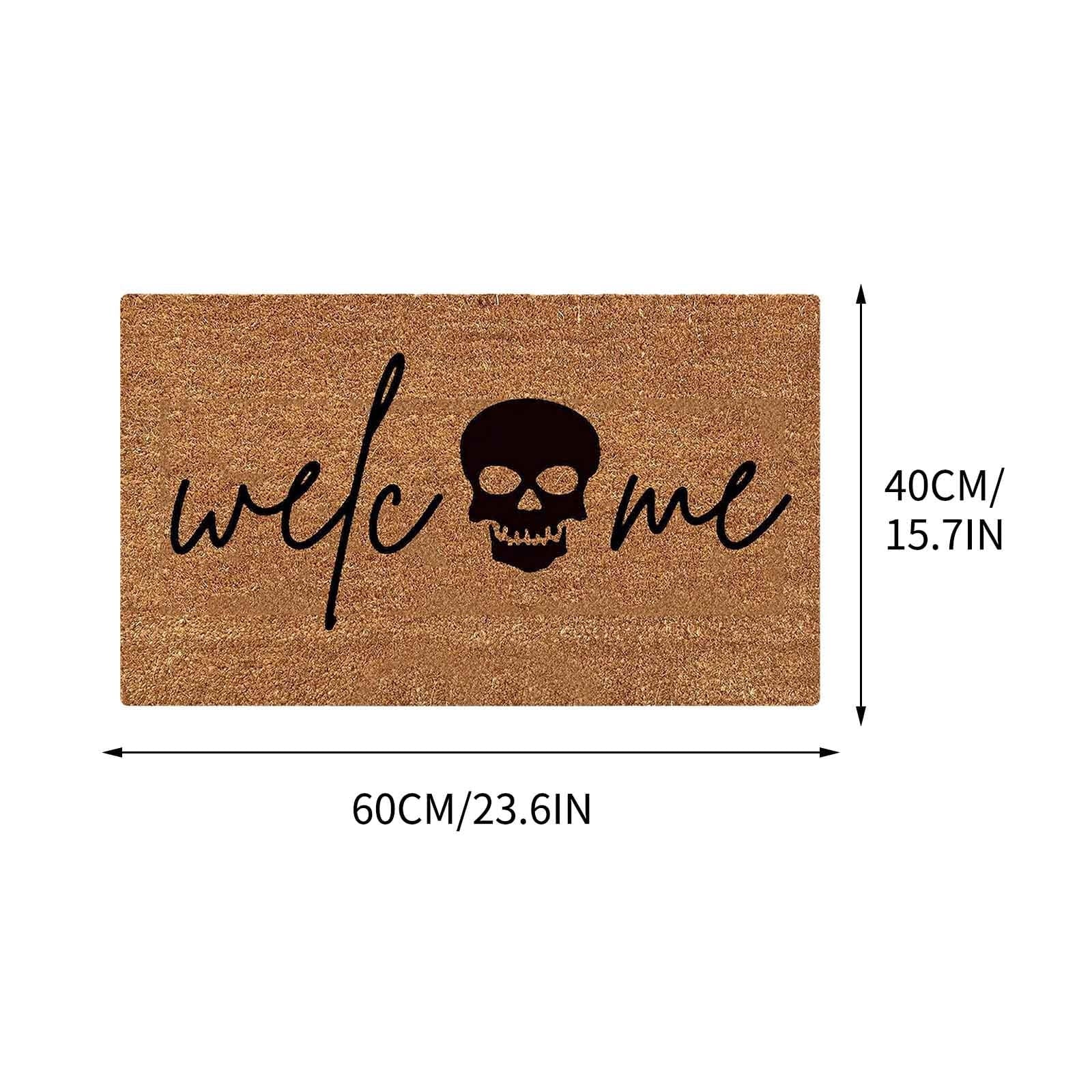 EWSFHUI Stay Spooky Doormat Halloween Welcome Indoor and Outdoor Mat Fall Entrance Artificial Coir Rug Spooky Skeleton Sign Gothic Home Decoration Warm House Gift,24"x16"