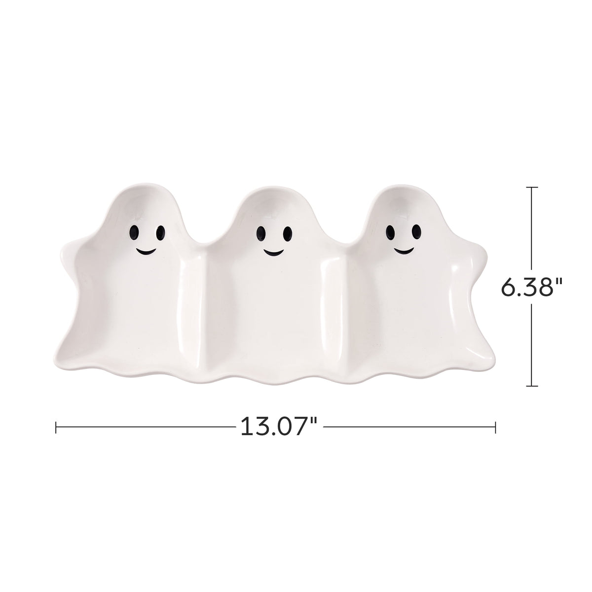 Way To Celebrate Halloween Three-Ghost Ceramic Serving Tray