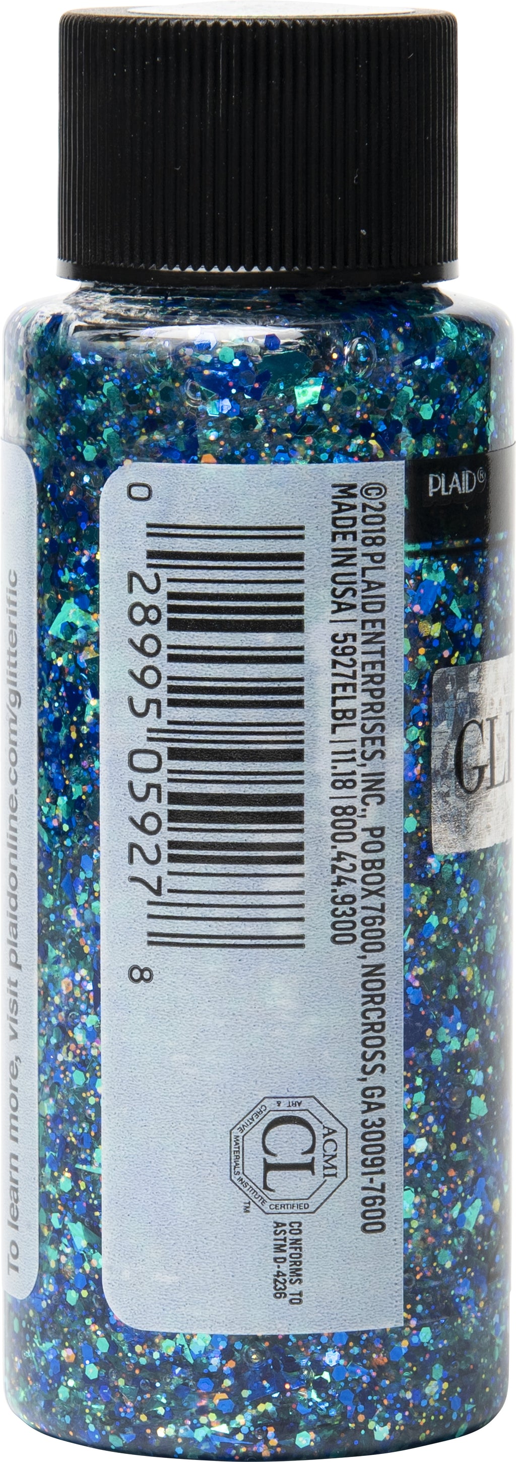 FolkArt Glitterific Acrylic Craft Paint, Glitter Finish, Hologram, 2 fl oz
