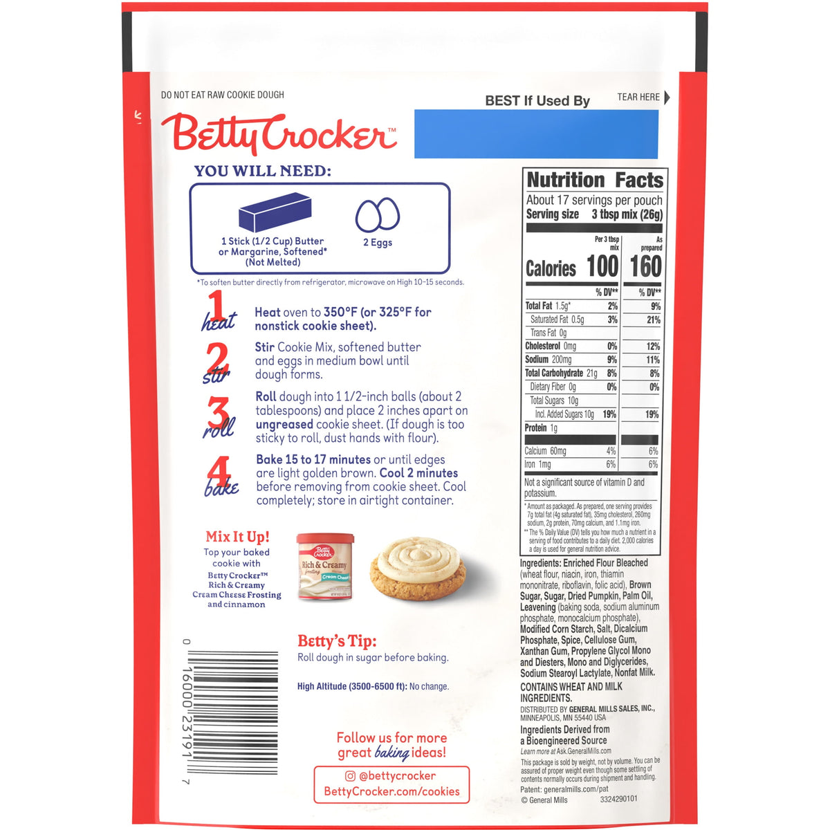 Betty Crocker Soft Baked Cookie Mix, Pumpkin Spice Flavored, Limited Edition, 15.6 oz
