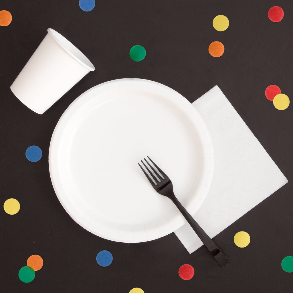Way To Celebrate Rectangular Plastic Table Cover, Black, 54 in x 108 in, 1 Count